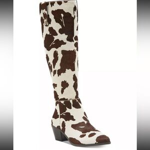 INC International Concepts Cow Print Knee-High Boots 10